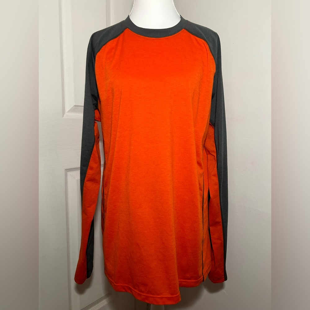 REI Orange and Gray Long Sleeve Base Shirt